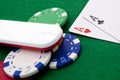 Texas holdem pocket aces, online Royalty Free Stock Photo