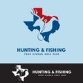 Texas hunting and fishing logo , adventure logo vector