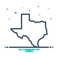 Mix icon for Texas, country and border