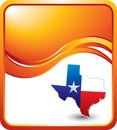 Texas icon on orange wave background Royalty Free Stock Photo