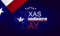 Texas Independence Day Text with flag and background illustratio Design Royalty Free Stock Photo