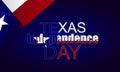 Texas Independence Day Text with flag and background illustratio Design Royalty Free Stock Photo