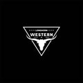 Texas Longhorn Country Western Bull Cattle Vintage Label Logo Design
