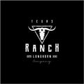 Texas Longhorn, Country Western Bull Cattle Vintage Retro Logo Design