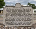 Texas Longhorn information, part of the longest bronze sculpture collection in the United States in The Center at Preston Ridge. Royalty Free Stock Photo