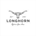 Texas Longhorn logo, Country Western Bull Cattle Vintage Retro Logo Design Royalty Free Stock Photo