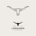 Texas Longhorn logo, Country Western Bull Cattle Vintage Retro Logo Design Royalty Free Stock Photo