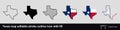 Texas map editable stroke outline icon with fill