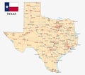 Texas map with flag Royalty Free Stock Photo
