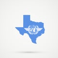 Texas map in ICAO International Civil Aviation Organization flag colors, editable vector