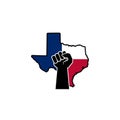 Texas map icon. Texas protest symbol isolated on white background