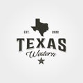 Texas map logo vintage vector symbol illustration design Royalty Free Stock Photo