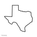 Texas Map Outline Vector Design Template. Editable Stroke Royalty Free Stock Photo