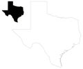 Texas map - the second largest state in the United States