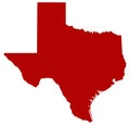 Texas map - the second largest state in the United States