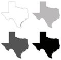 Texas map - the second largest state in the United States