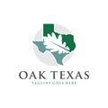 Texas oak illustration logo design Royalty Free Stock Photo