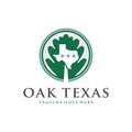 Texas oak illustration logo design Royalty Free Stock Photo