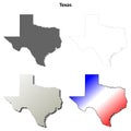 Texas outline map set