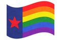 Texas pride striped rainbow color waved flag Royalty Free Stock Photo