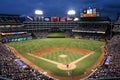 Texas Rangers Baseball Game at Night Royalty Free Stock Photo