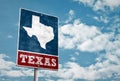Texas road sign in vintage design Royalty Free Stock Photo