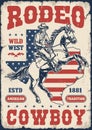 Texas rodeo colorful vintage flyer Royalty Free Stock Photo