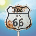 texas 66 route sign. Vector illustration decorative design