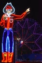 Texas Star and the Neon Big Tex at the Texas State Fair in Dallas Texas Royalty Free Stock Photo