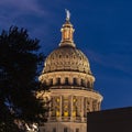 A Texas State Capitol Dome during the evening Royalty Free Stock Photo