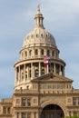 Texas State Capitol dome and flags Royalty Free Stock Photo