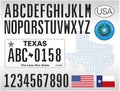 Texas state car license plate, USA