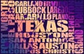 Texas state cities list Royalty Free Stock Photo