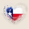 Texas state flag on a grunge heart. United states local flags Royalty Free Stock Photo