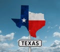 Texas state flag and map - road sign Royalty Free Stock Photo