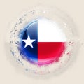 Texas state flag on a round grunge icon. United states local fla Royalty Free Stock Photo