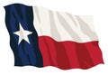 Texas State Flag Waving Isolated Vector Illustration Royalty Free Stock Photo