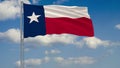 Texas State flag in wind against cloudy sky 3d rendering