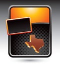 Texas state icon on orange stylized advertisement Royalty Free Stock Photo