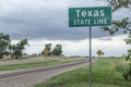 Texas state line sign near Texola Royalty Free Stock Photo
