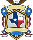 Texas State Map Flag Coat of Arms Retro Royalty Free Stock Photo