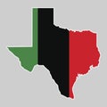 Texas state map with juneteenth flag Royalty Free Stock Photo