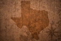 Texas state map on a old vintage paper background Royalty Free Stock Photo