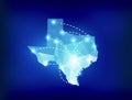 Texas state map polygonal with spotlights places Royalty Free Stock Photo