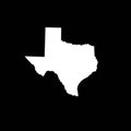 Texas State Outline Vector Minimalist White on Black Design Royalty Free Stock Photo
