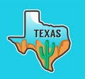 Texas State with blue background Royalty Free Stock Photo