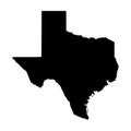 Texas, state of USA - solid black silhouette map of country area. Simple flat vector illustration Royalty Free Stock Photo