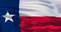 Texas state waving flag, United States of America. 3d illustration Royalty Free Stock Photo