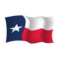 Texas state waving flag. Vector illustration