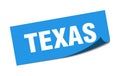 Texas sticker. Texas square peeler sign.